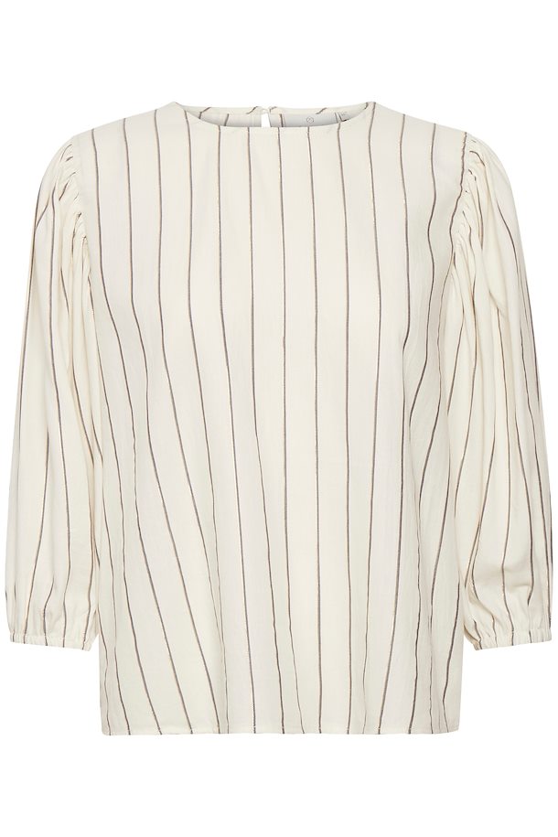 Chalk Stripes Langærmet bluse fra Kaffe – Køb -Grey/Gold Stripes fra