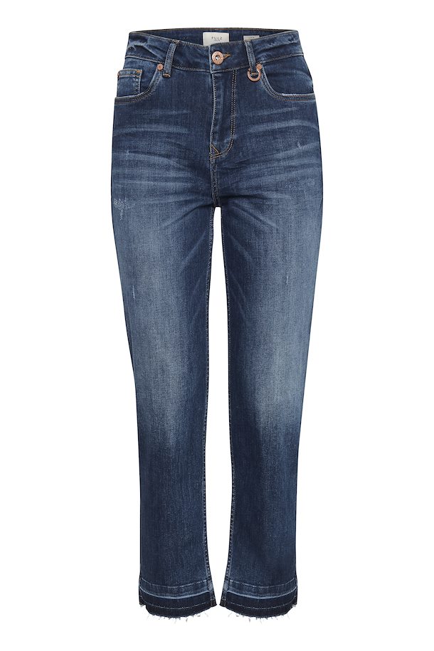 Dark Denim PZLIVA Jeans Straight Leg fra Pulz Jeans – Køb Dark Blue PZLIVA Jeans